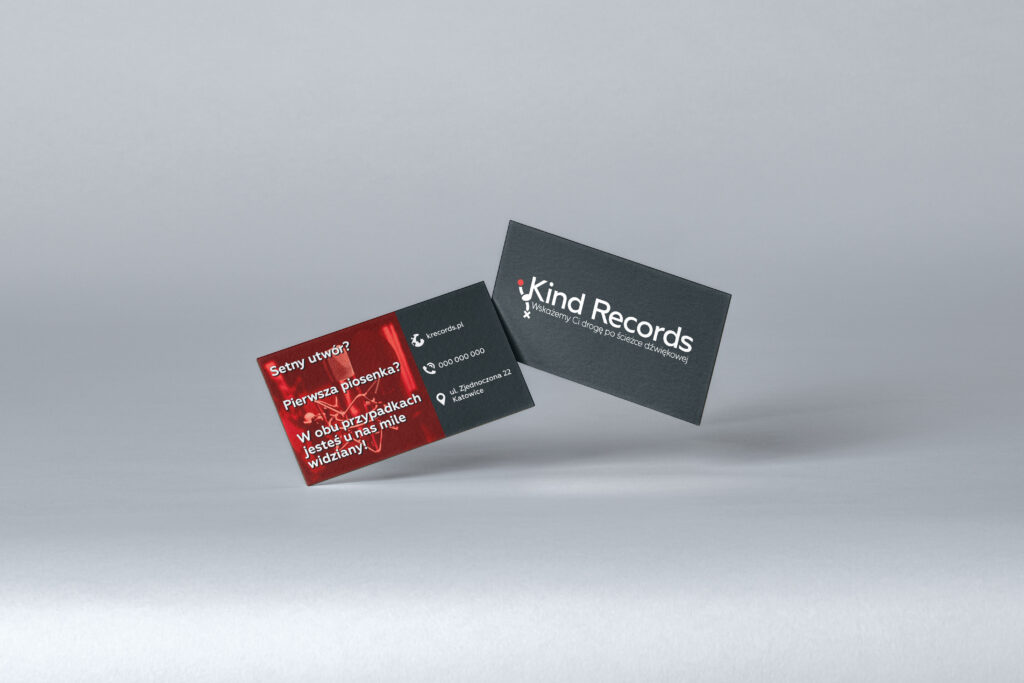 Wizualizacja wizytówki Kind Records.
