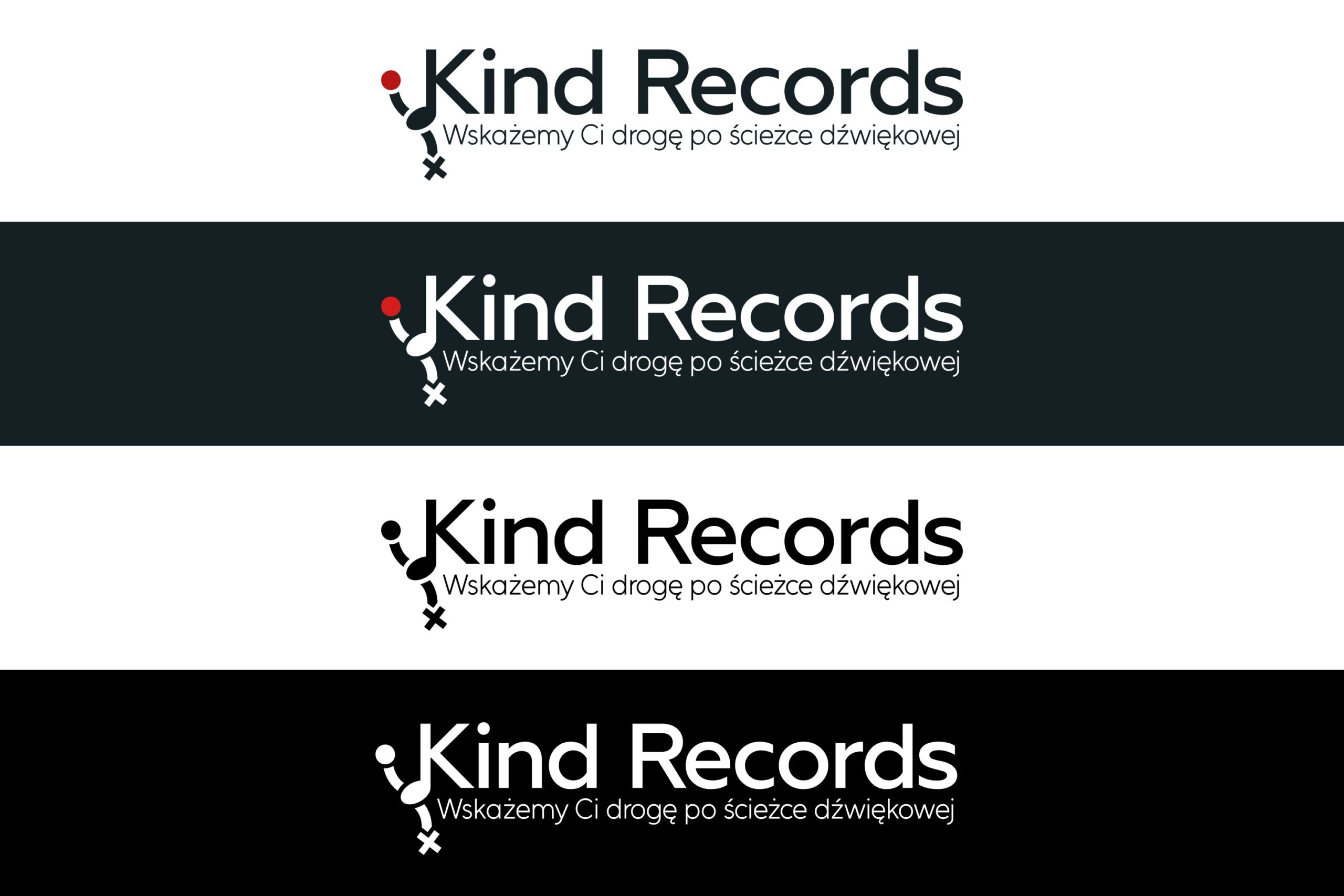 Kombinacje kolorystyczne loga Kind Records