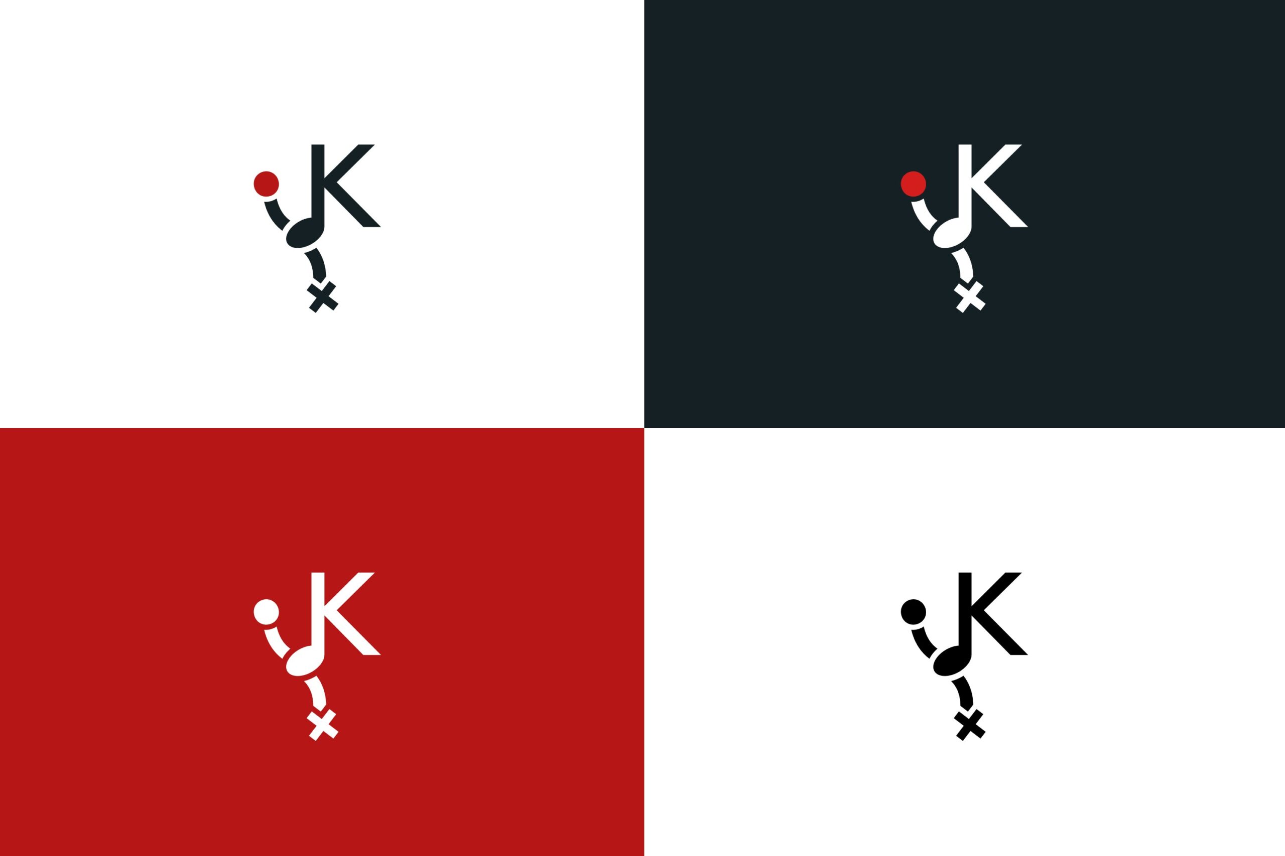 4 wersje kolorystyczne sygnetu Kind Records